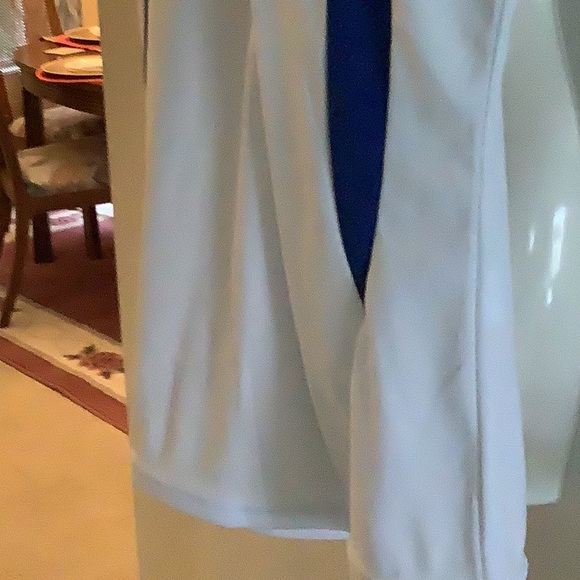 Adidas top stretchy royal blue and white top with gold sparkles . Nice look - Picture 9 of 9